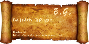 Bajzáth Gyöngyi névjegykártya